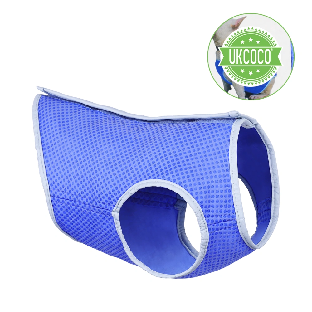 UKCOCO Pet Cooling Dog Ice-cooling Harness Pet Mesh Vest with Tape - Size M (Blue)