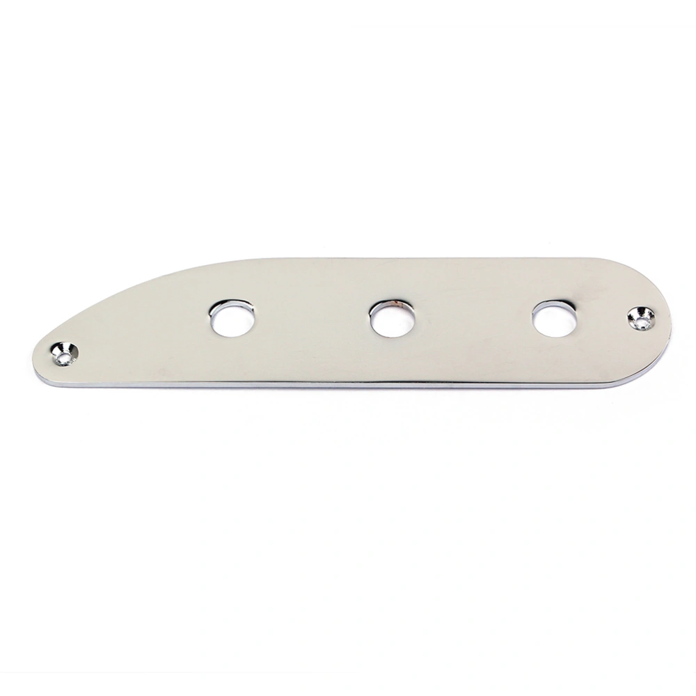 3 Holes Metal Electric Guitar Bridge Switch Control Plate for TL Style Bass Guitar GE214 (Silver)