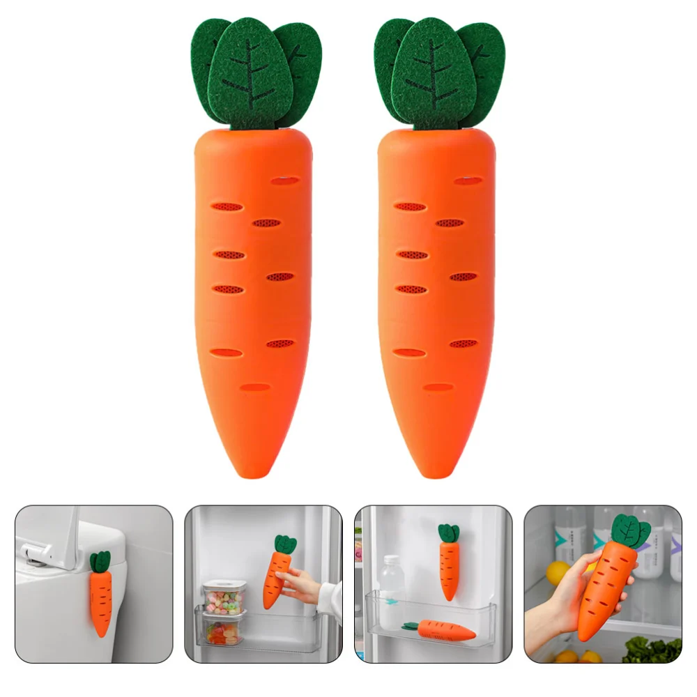 2 Set of Carrot Shape Activated Carbon Case Refrigerator Deodorant Bag Closet Deodorizer