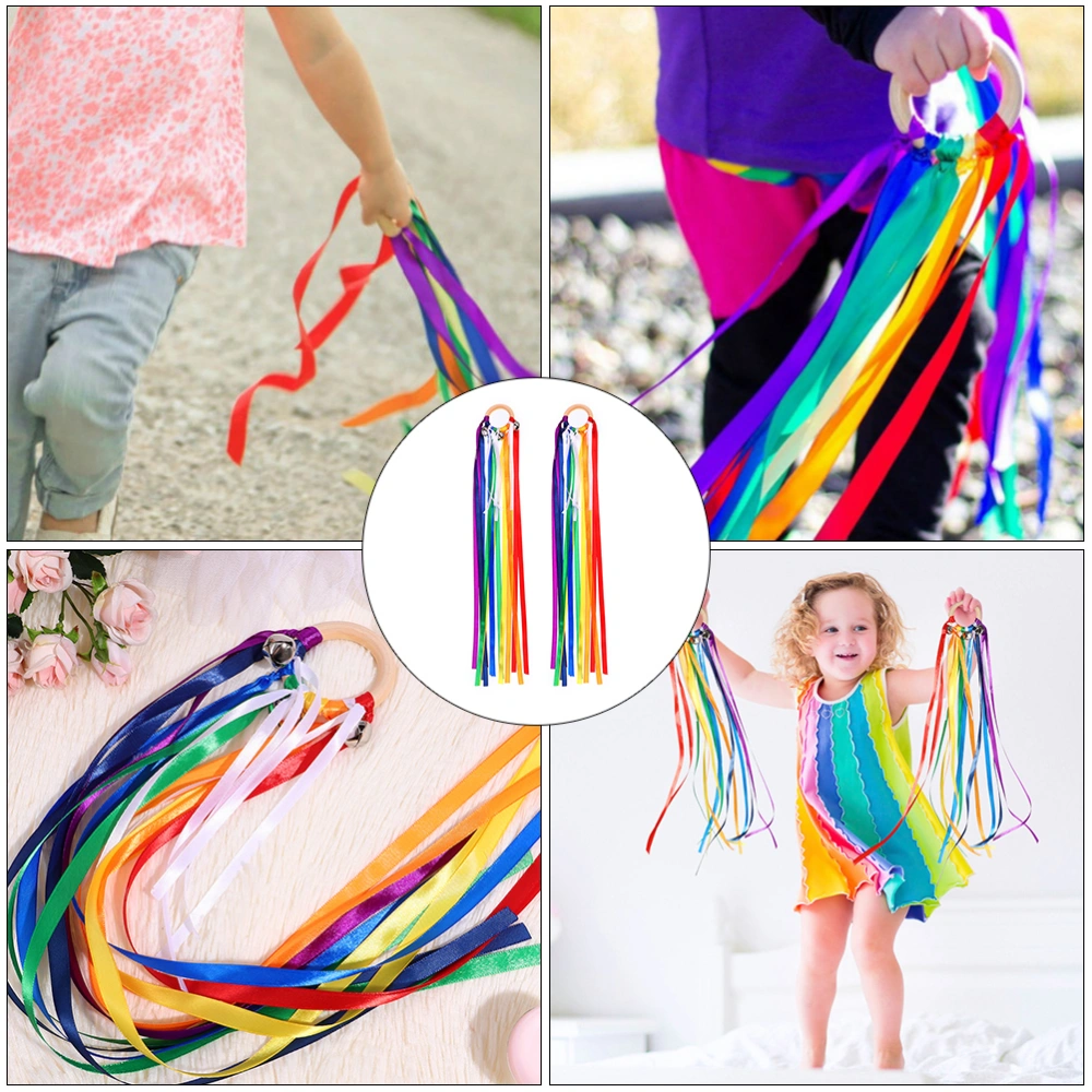 2Pcs Children Toys Streamers Rainbow Ribbons Kids Early Educational Toys (Assorted Color)