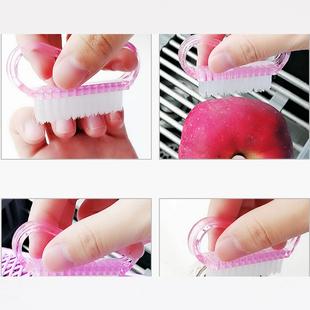 6pcs Handle Nail Brush Nail Hand Scrubbing Cleaning Brush Nail Art Tools for Women(2pcs Pink + 2pcs Blue + 2pcs Green)