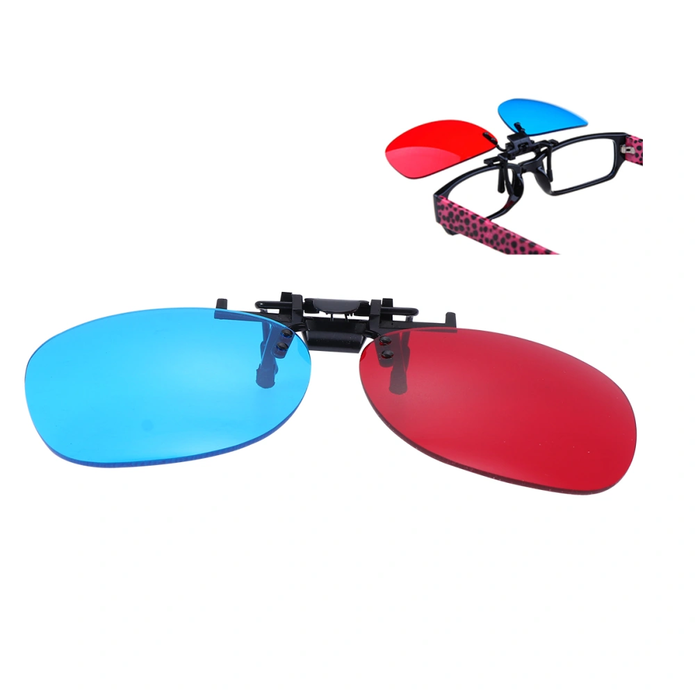 New Red Blue Glasses Hanging Frame 3D Glasses Myopia Special Stereo Clip (Without Glass Frame)