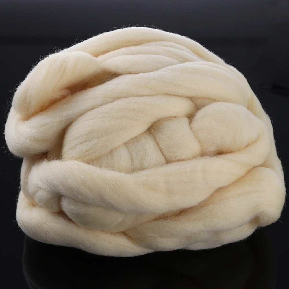 Natural Roving Wool Roving Fiber Felt Crafts Needle Felting 200g (Galatea)