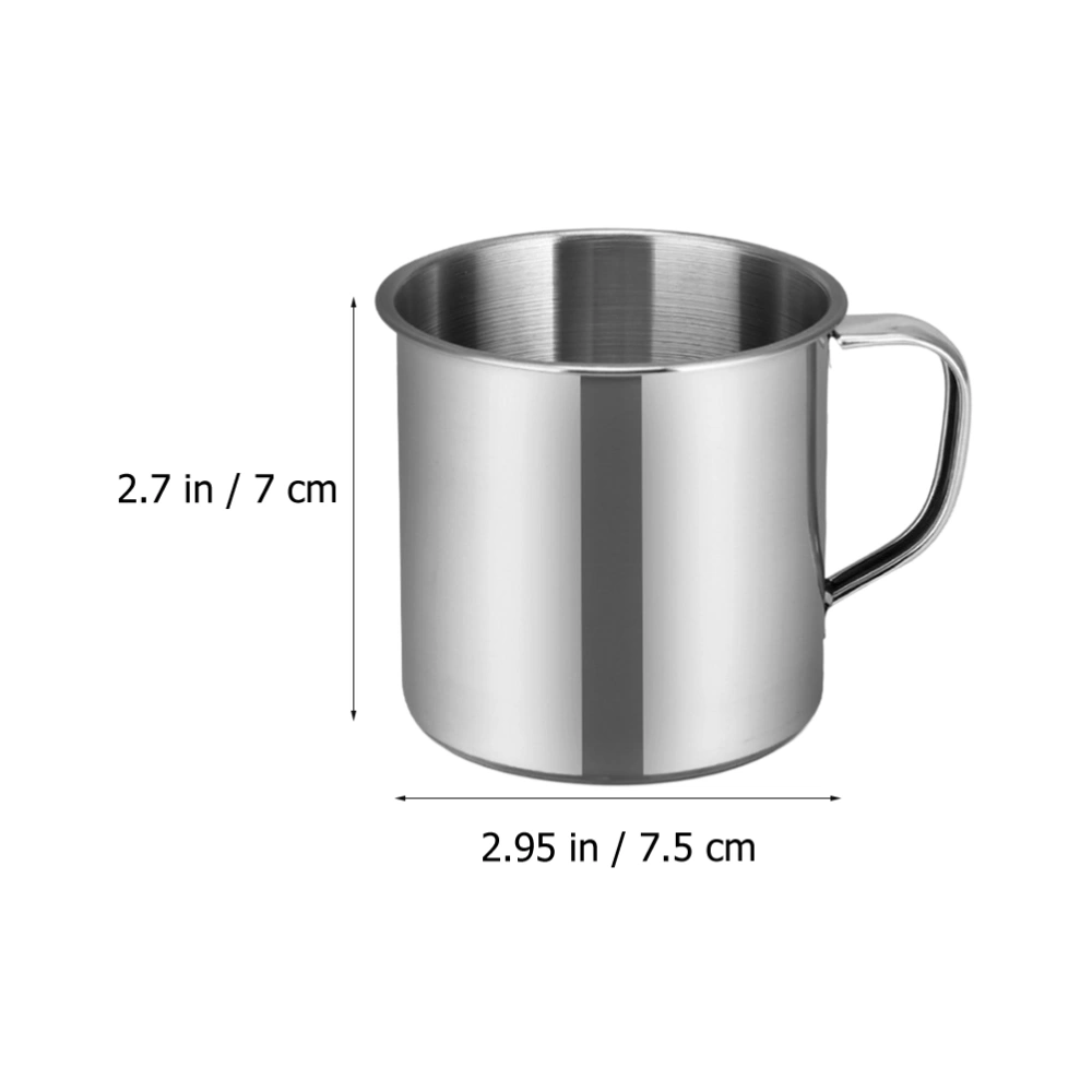 5pcs Multipurpose Water Mugs Stainless Steel Water Drinking Cups for Kindergarten (Silver)