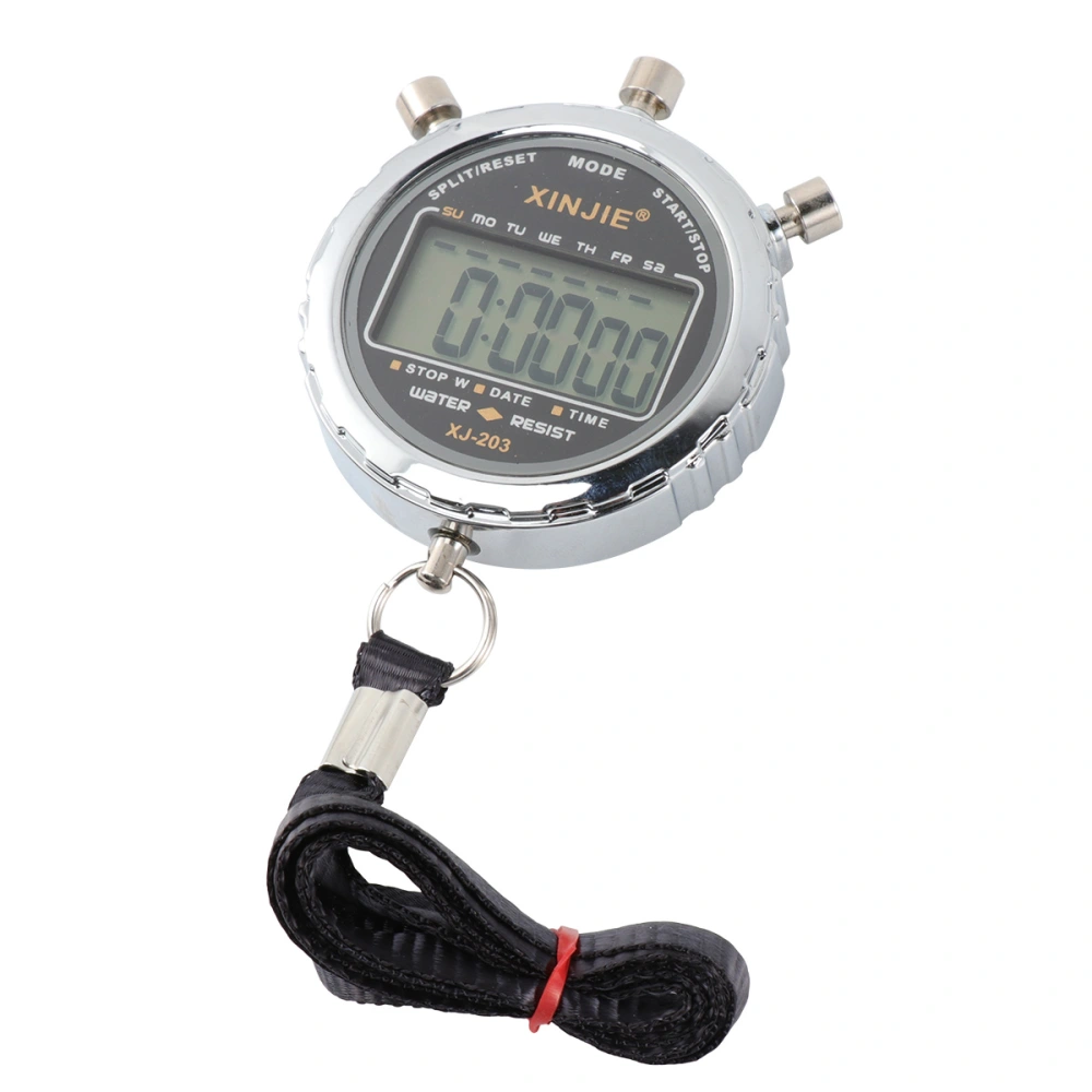 1PC Metal Electronic Stopwatch Waterproof Handheld LCD Chronograph Digital Timer