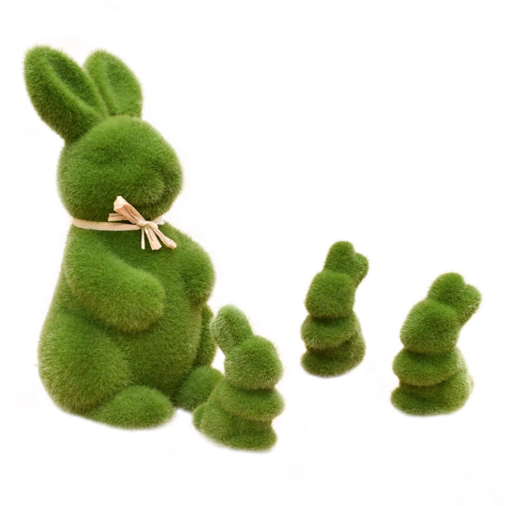 4pcs Easter Rabbit Artificial Grass Animal Easter Rabbit Home Office Ornamet