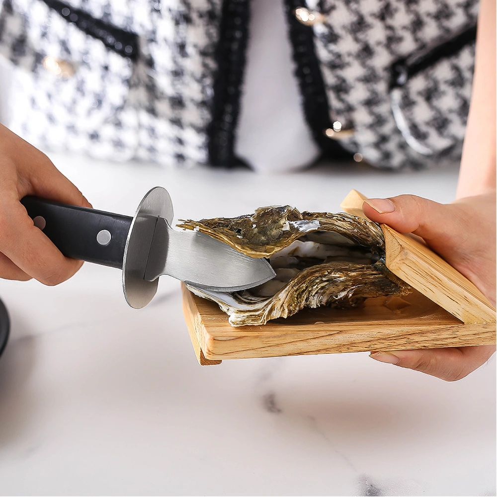 1Pc Oyster Shucking Clamp Wooden Oyster Holder Oyster Opener Tool Kitchen Gadget