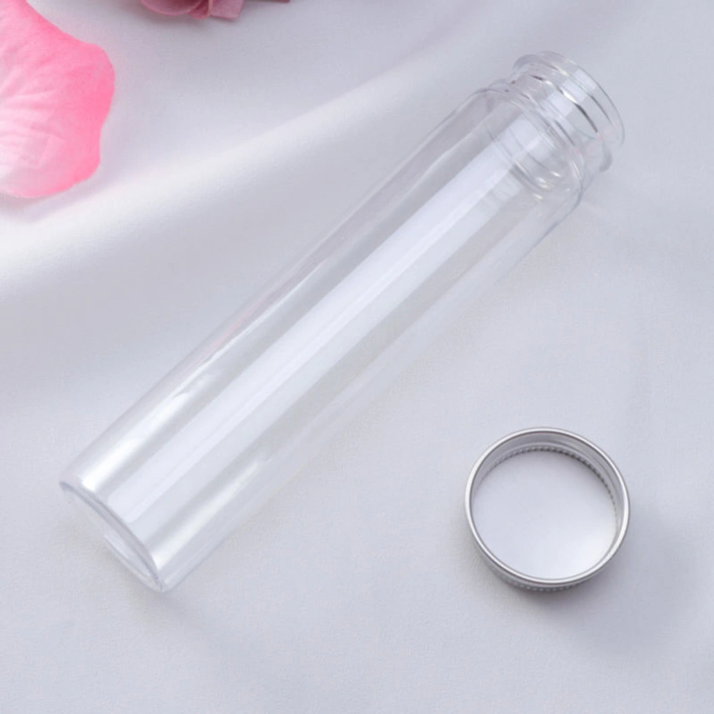 2pcs Flat-bottomed Plastic Clear Test Tubes with Screw Caps Candy Cosmetic Travel Lotion Containers 110ml