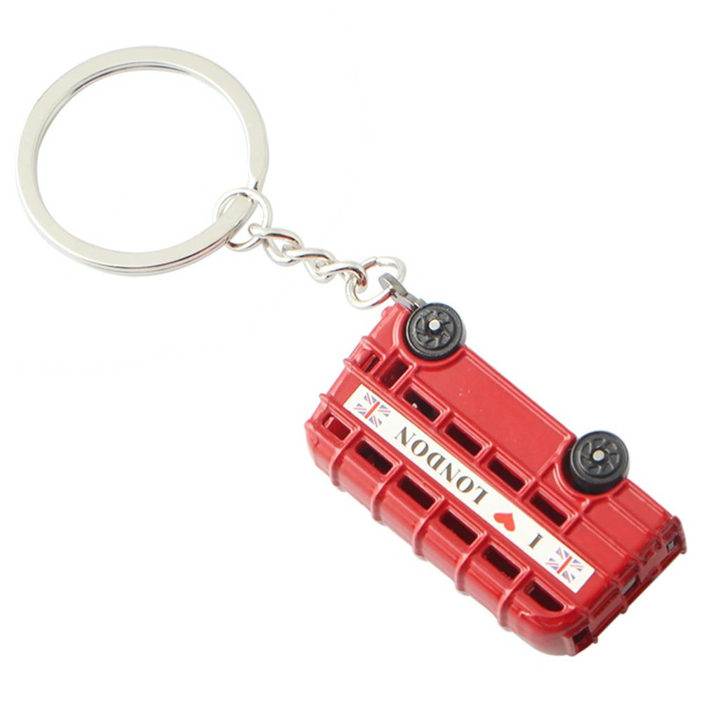 4pcs London Theme Key Chain Set Bus Big Ben Keyring Souvenirs Keychain Telephone Booth Postbox Key Holder Set