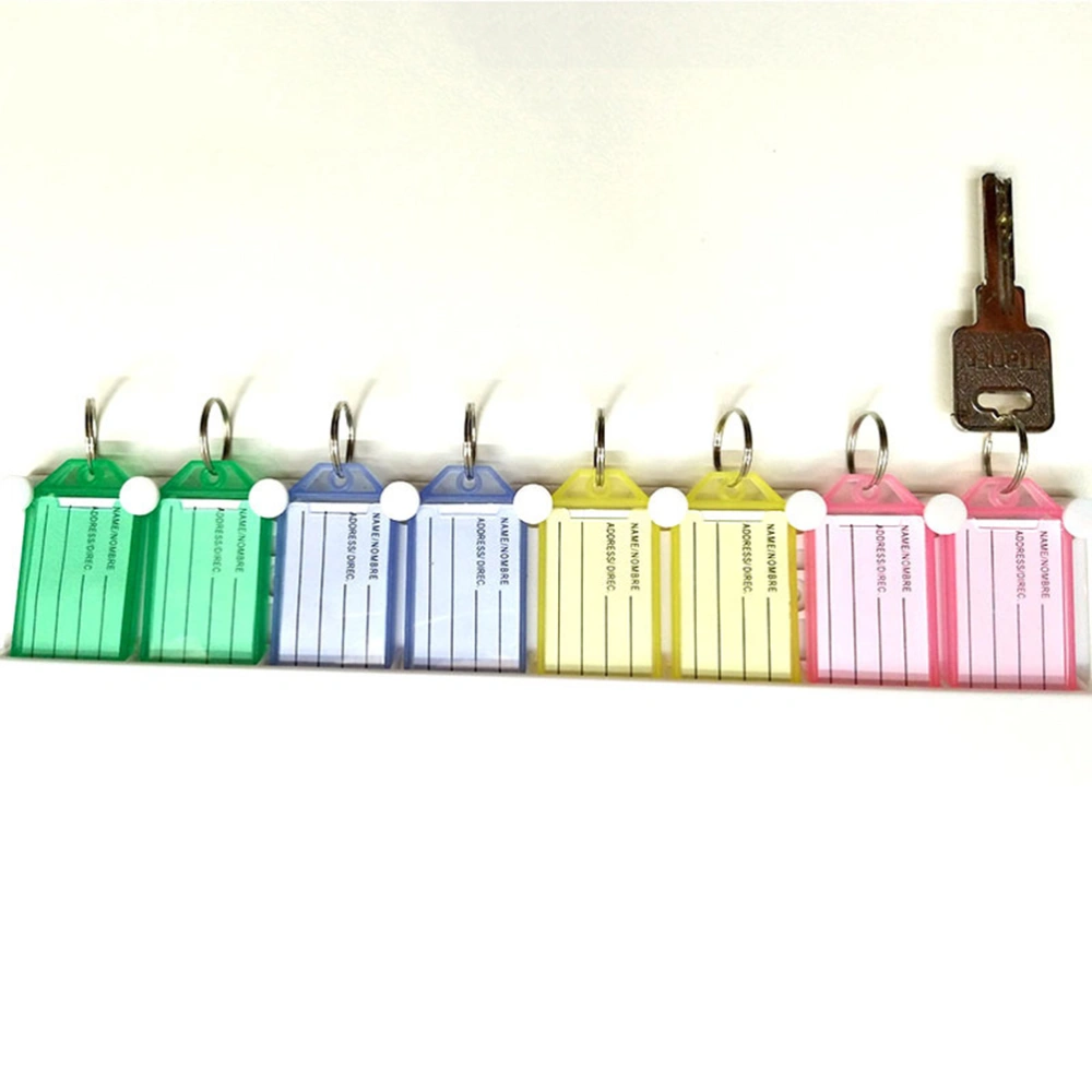 40pcs Colorful Plastic Label Keychain Luggage ID Name Label Tag Keyring Classification Key Chains (10pcs Pink, 10pcs Blue, 10pcs Yellow, 10pcs Green)