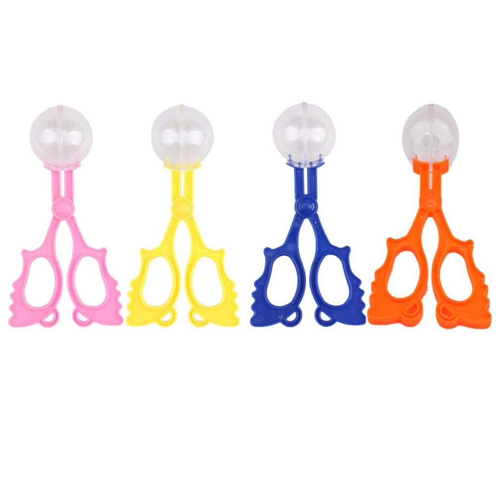 4pcs Colorful Insect Catcher Bug Tongs Insects Catch Clamp Scissors Outdoor Toys for Children (Blue + Pink + Orange + Yellow)