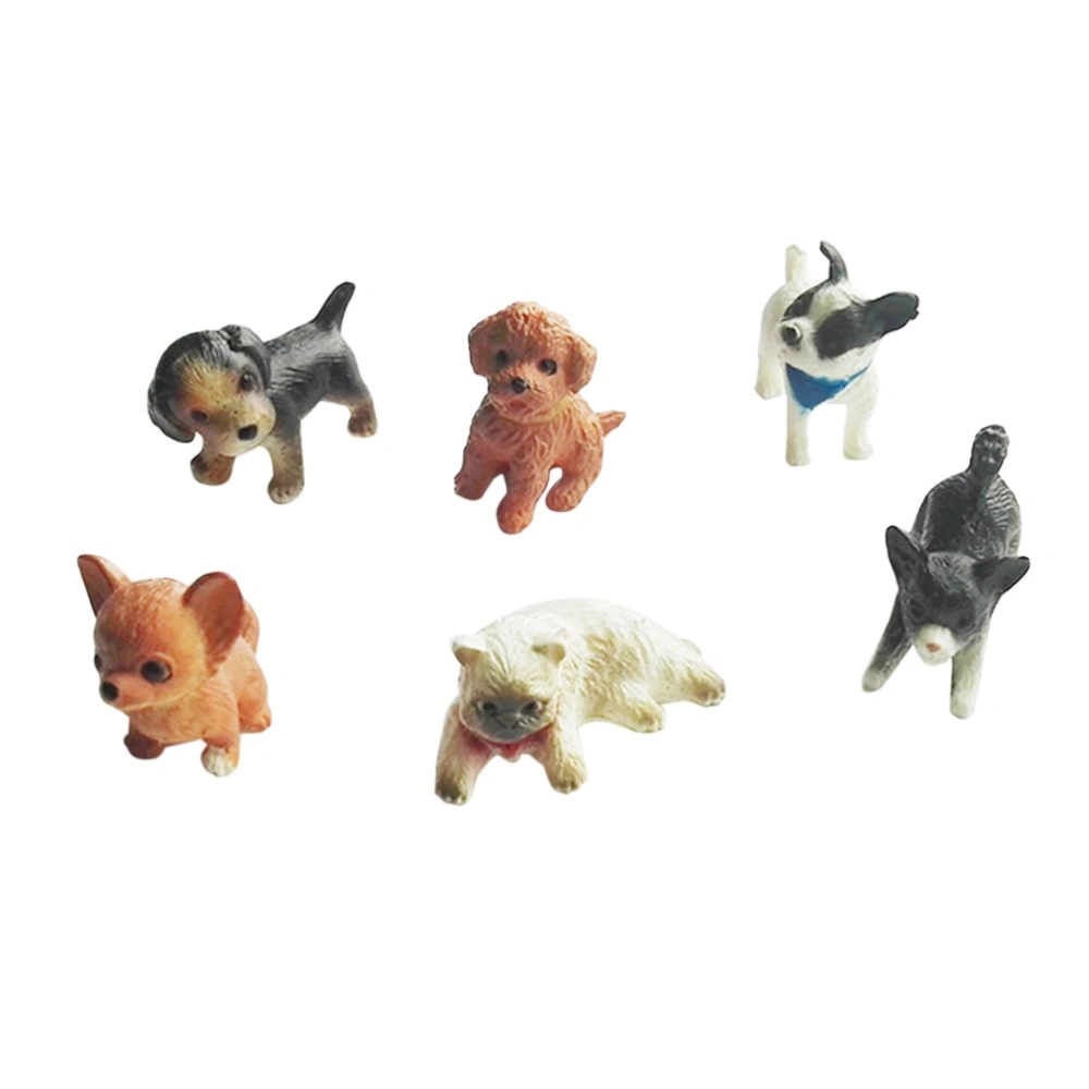 6pcs Simulation Mini Cat Dog Model Figurines Animals Miniature Pet Doll Toys Ornaments