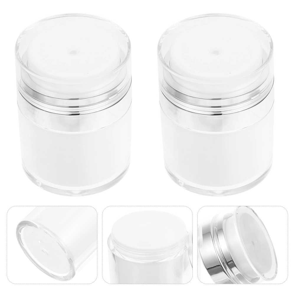 2Pcs Practical Airless Pump Bottles Empty Lotion Bottles Facial Cream Containers