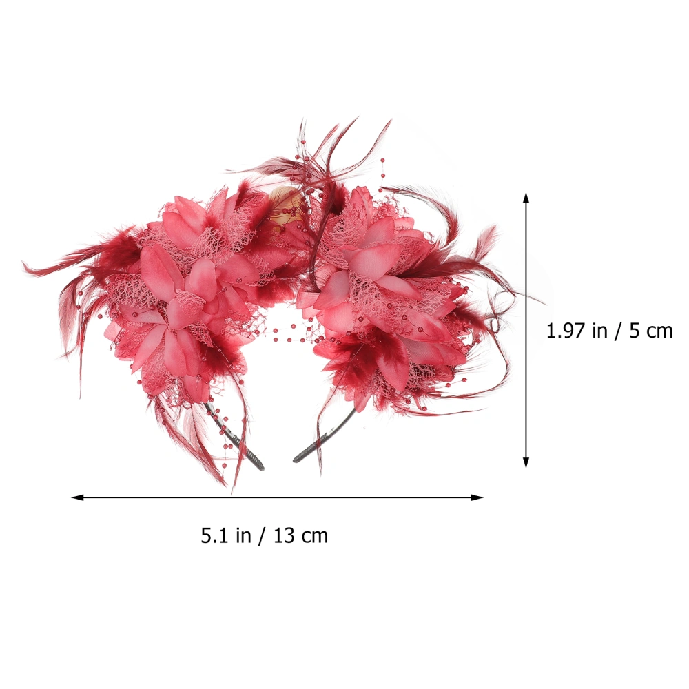 Halloween Flower Hair Feather Skull Hairband Women Hair Accessory