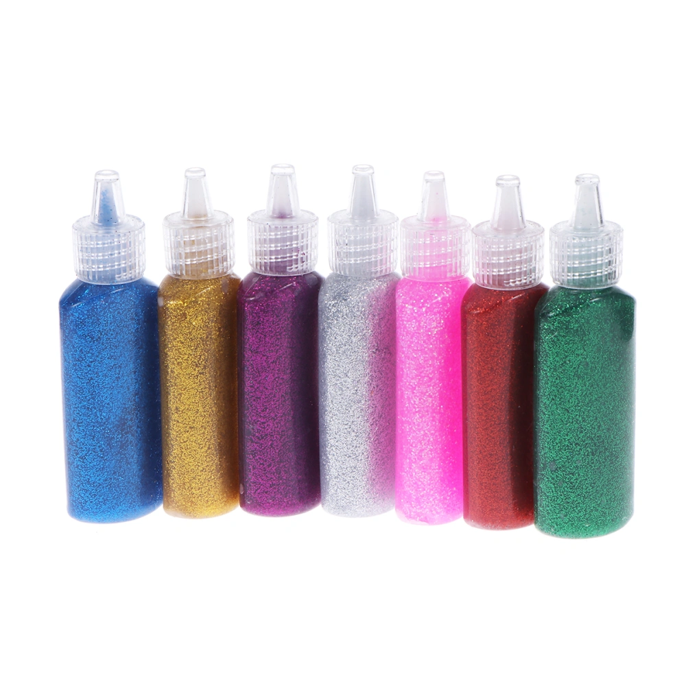 7 Pcs Glitter Glue Set Children Painting Tools for DIY Wooden Crafts Paper Cutting Artificial Flowers (Red/Gold/Blue/Purple/Green/Silve/Pink)