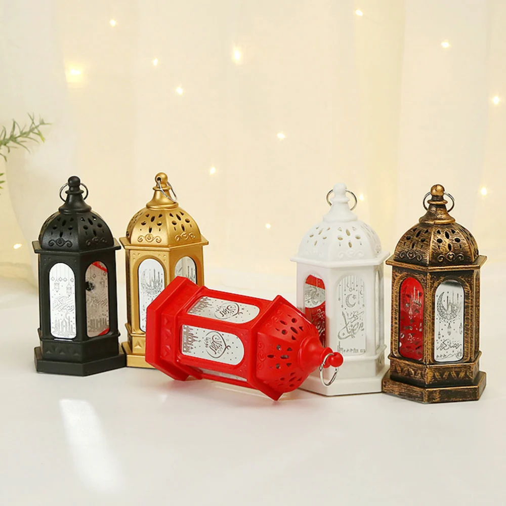 2PCS Arabic Ramadan Lanterns Moroccan Lamp Decors Eid Al-fitr Wind Lamp Decorations