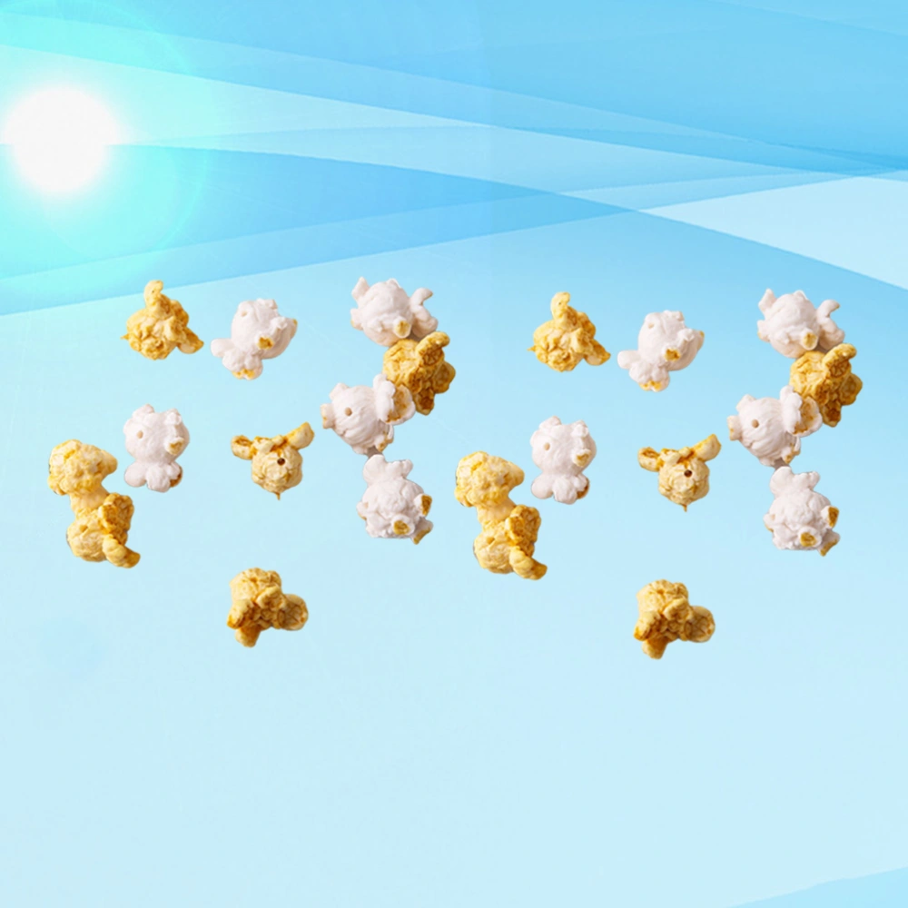 20pcs Artificial Popcorn Micro Landscape Ornament Home Decor DIY Earring Accessory (Mixed Color)