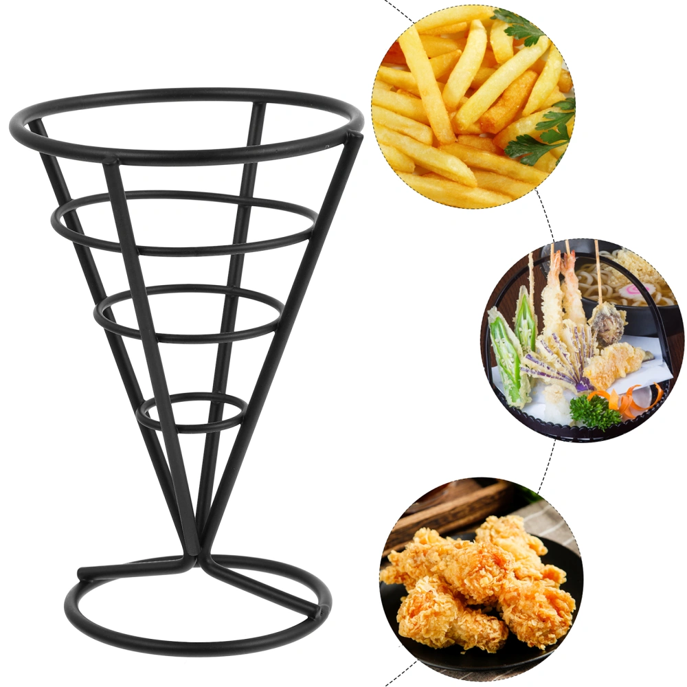 1Pc French Fries Stand Iron Cone Basket Snack Basket Holder French Fry Basket