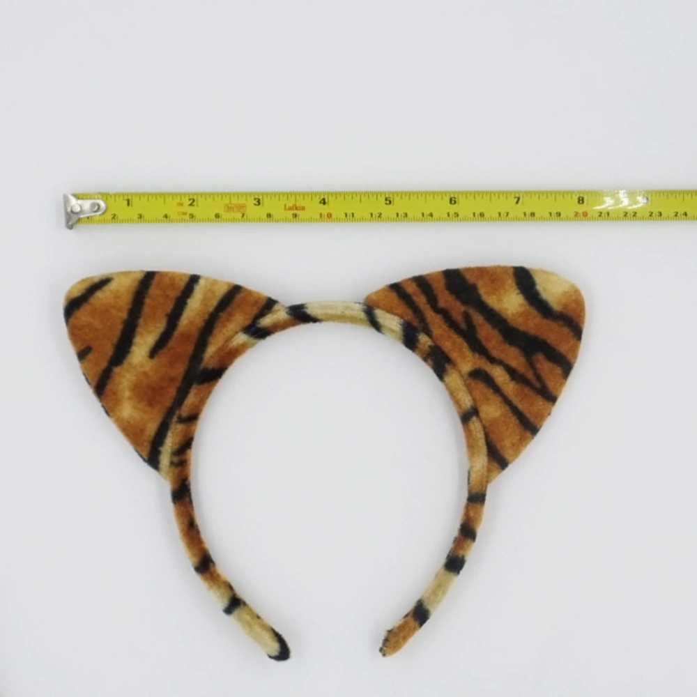 3Pcs Kids Cat Ears Headband Bow Ties Tail Set Party Cosplay Costume (Tiger Stripe)