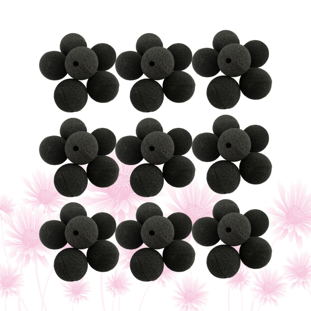 50pcs Funny Sponge Clown Noses Dress-up Props Stage Props for Christmas Halloween Party Costume Balls (Black)