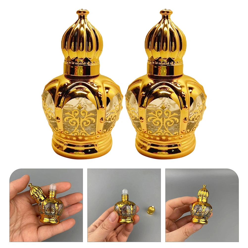 2Pcs Essential Oil Bottles Perfume Roller Bottles Empty Roll On Glass Bottles(15ml)