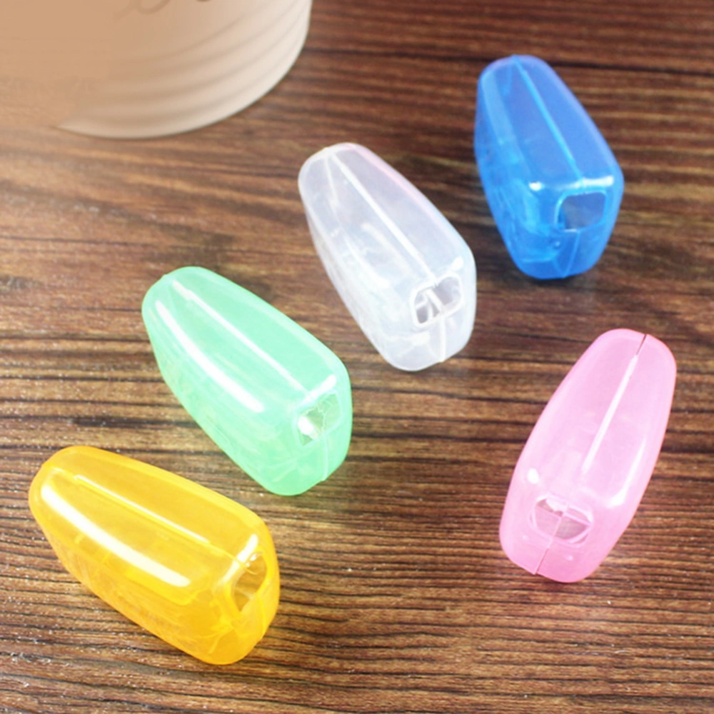 10pcs Portable Toothbrush Head Cover Case Protect for Home Outdoor Travel Use (Random Color)