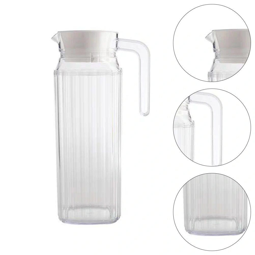 1pc 1.1L Transparent Stripe Design Cold Water Bottle Hot Cold Water Bottle