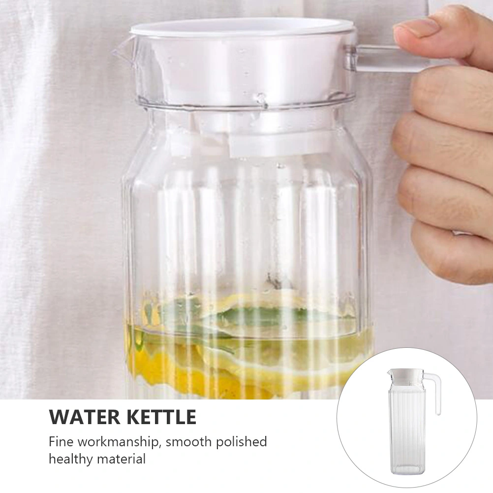 1pc 1.1L Transparent Stripe Design Cold Water Bottle Hot Cold Water Bottle