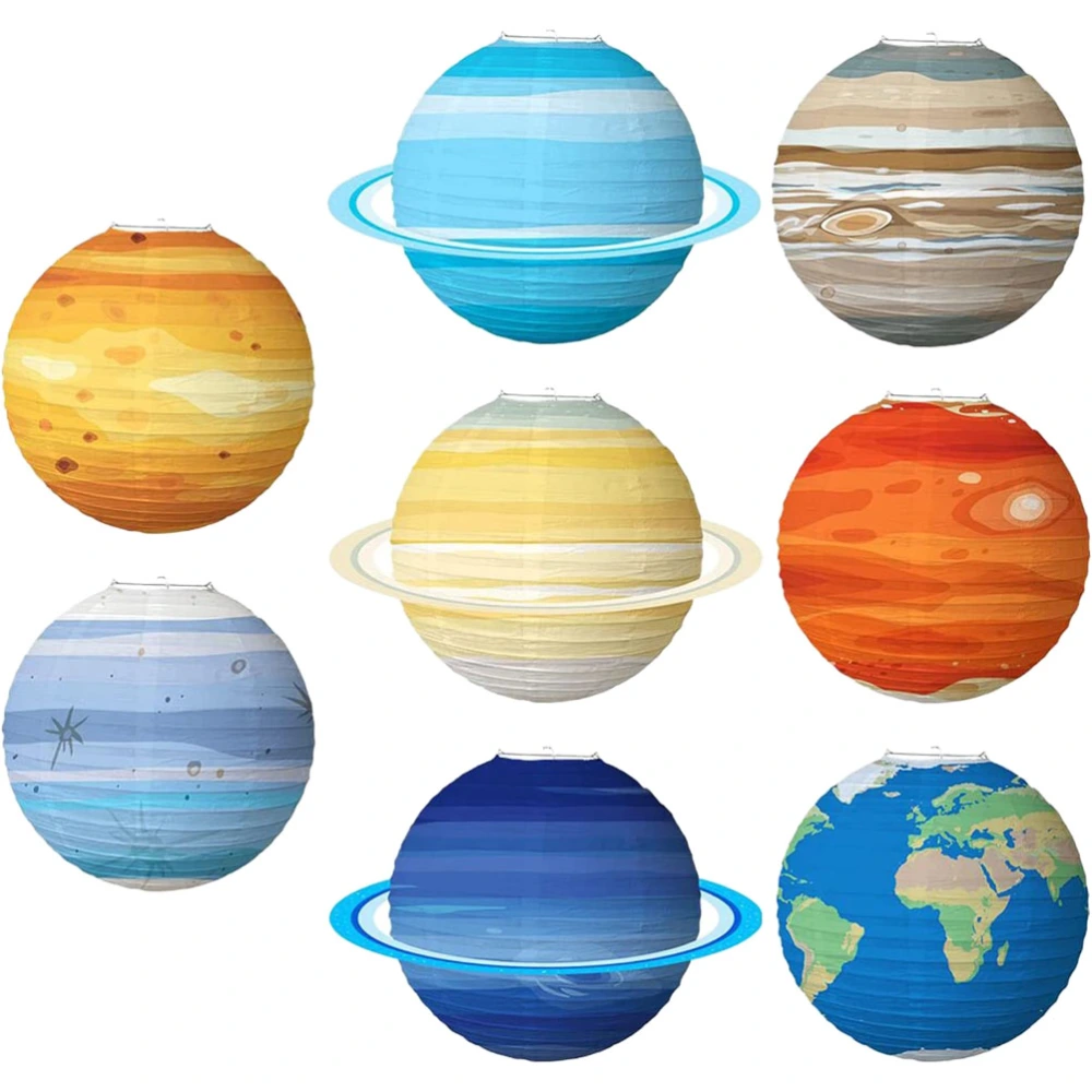 8Pcs Planet Decorations Space Paper Lantern Planets Lanterns Outer Space Party Decor