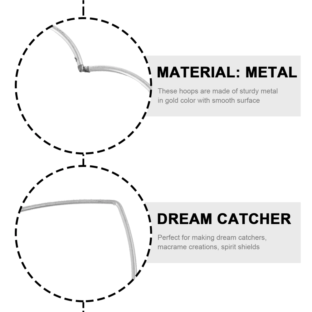 9PCS Simple Dreamcatcher Loving Heart Shape Iron Ring Handmade DIY Accessory for Woman Girl (8cm, 10cm, 12cm, Each 3PCS)