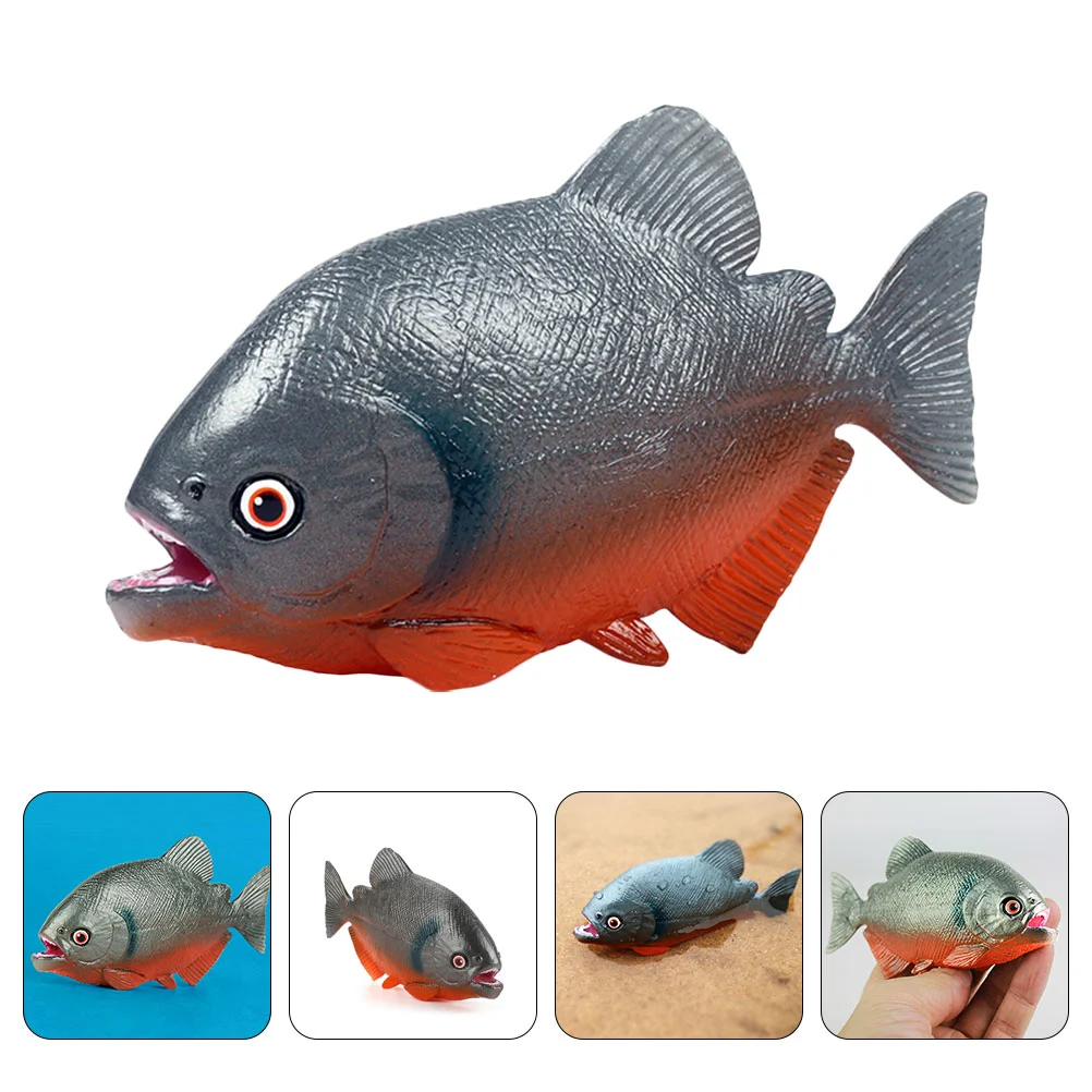 Solid Simulation Piranha Toy South America River Plastic Ferocious Fish Model