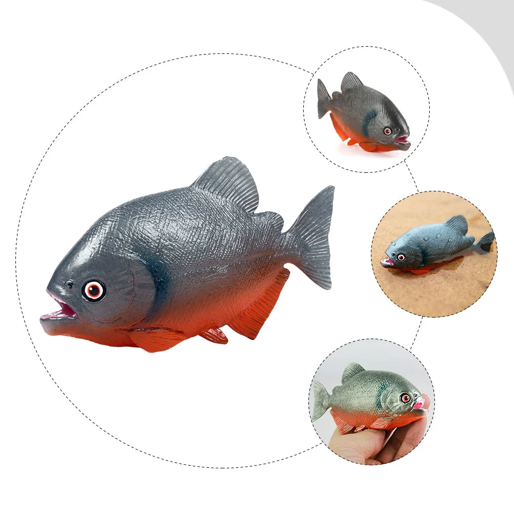 Solid Simulation Piranha Toy South America River Plastic Ferocious Fish Model