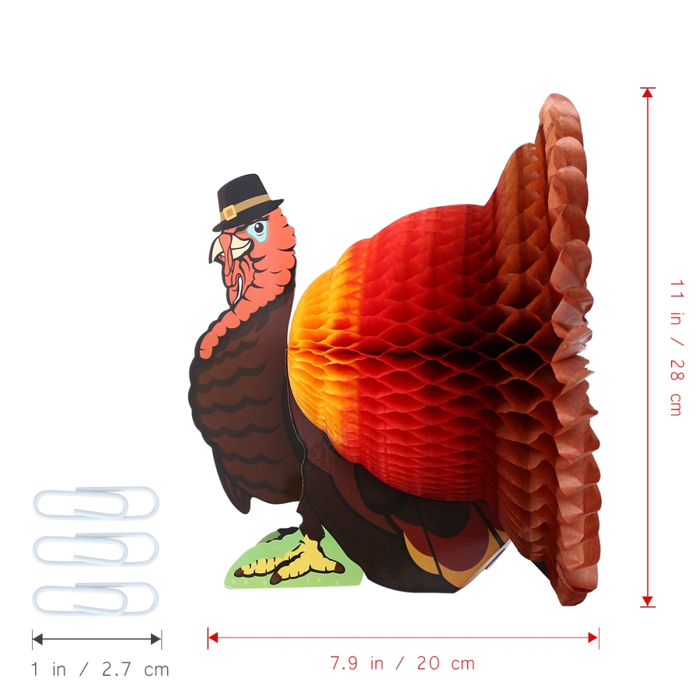 TINKSKY Tissue Turkey Honeycomb Centerpiece Table Decoration for Thanksgiving Party