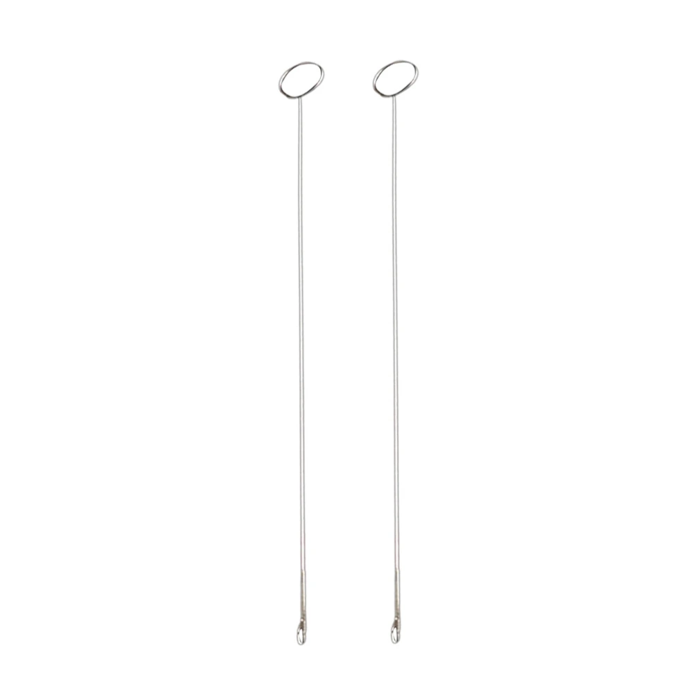 2pcs Stainless Steel Long Loop Turner Crochet Hooks Sewing Belt Cited Tool DIY Knitting Accessories