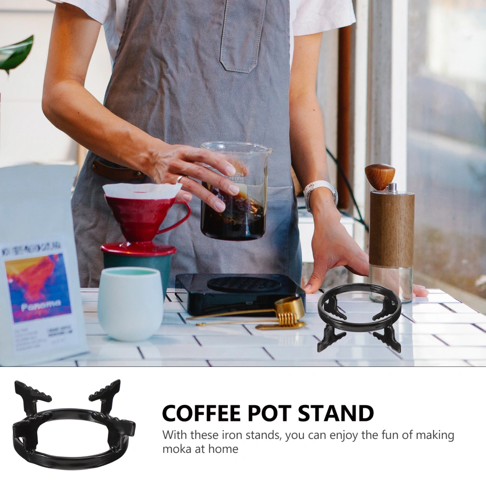 1pc Moka Pot Stand Gas Stove Rack Stove Cooker Rack Coffee Pot Stand (Black)