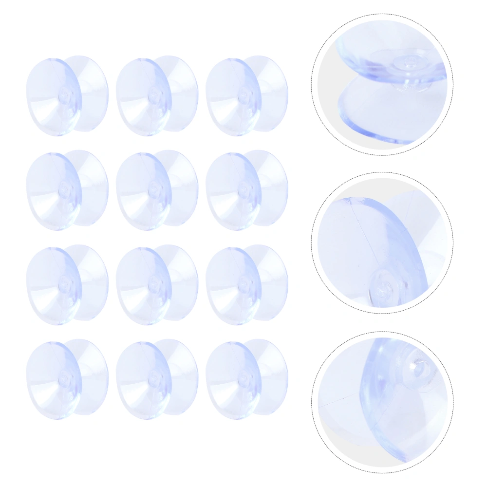 12pcs 10 x 20mm Transparent Double-sided Suction Rubber Pads for Glass Silicone Suckers without Hooks