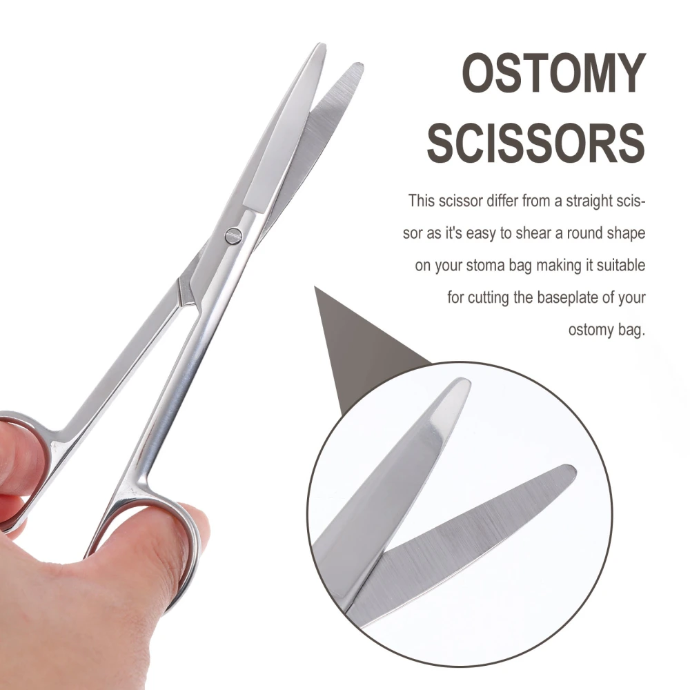 1Pc 14cm Stainless Steel Ostomy Scissors Practical Blunt Scissors (Silver)