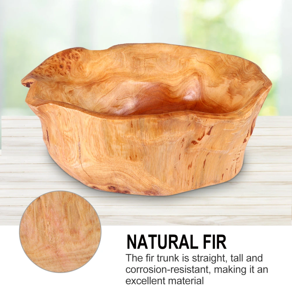 Wooden Fruit Plate Creative Serving Tray Snack Plate Household Storage Box for Home Office Shop Desktop (Caliber 15-19cm, Irregular Shape, Log color)