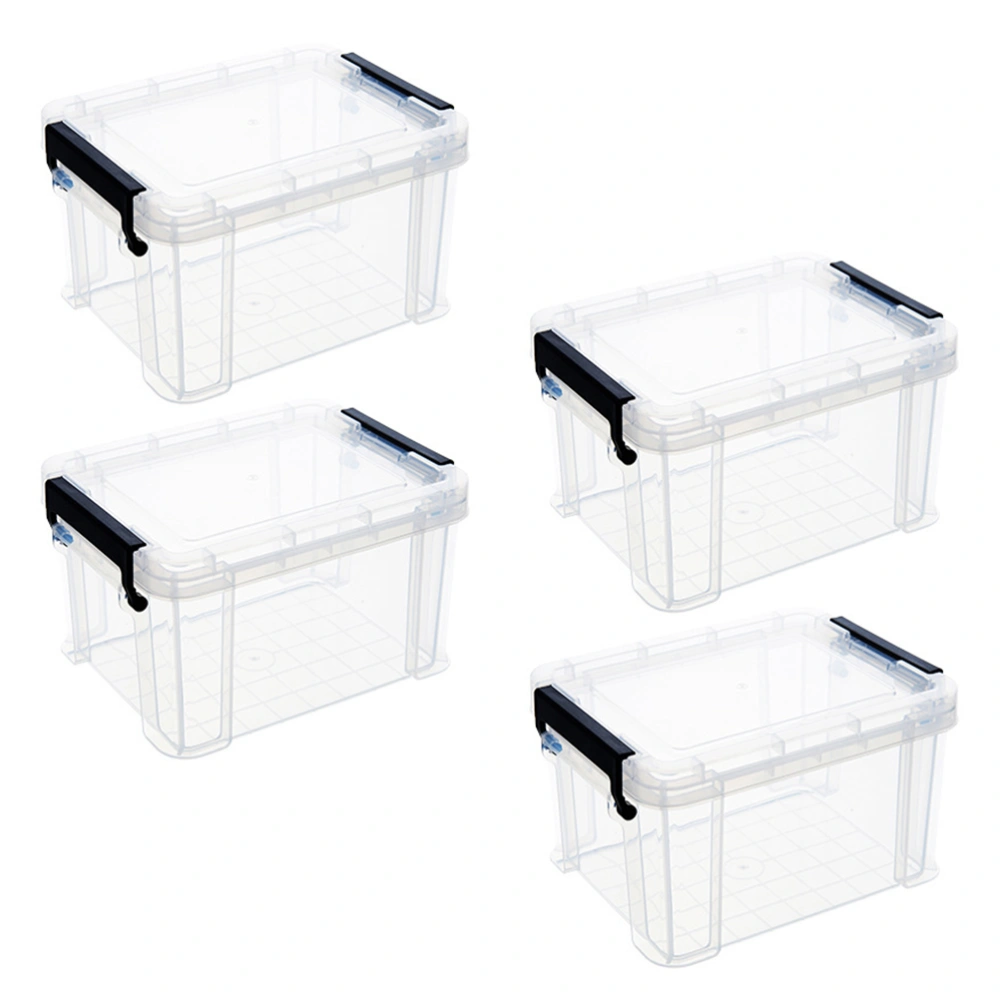 4Pcs Mini Storage Boxes Transparent Storage Boxes Home Toy Storage Containers