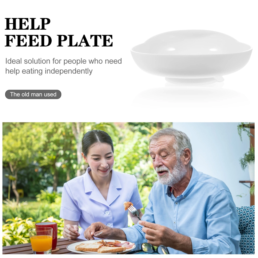 Scoop Bowl with Suction Base Self-feeding Bowl for Elderly Sprinkle Proof Food Bowl