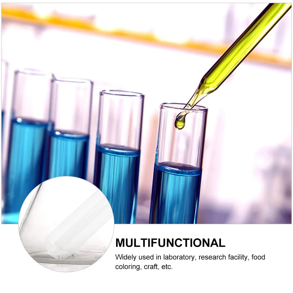 10Pcs Glass Test Tube Transparent Serological Test Tubes with Wooden Corks