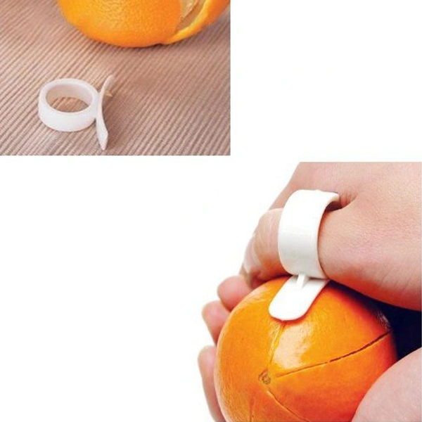 Durable Ring-shaped Plastic Orange Lemon Opener Peeler Slicer Citrus Fruit Skin Remover - 2 pcs/set (Random Color)
