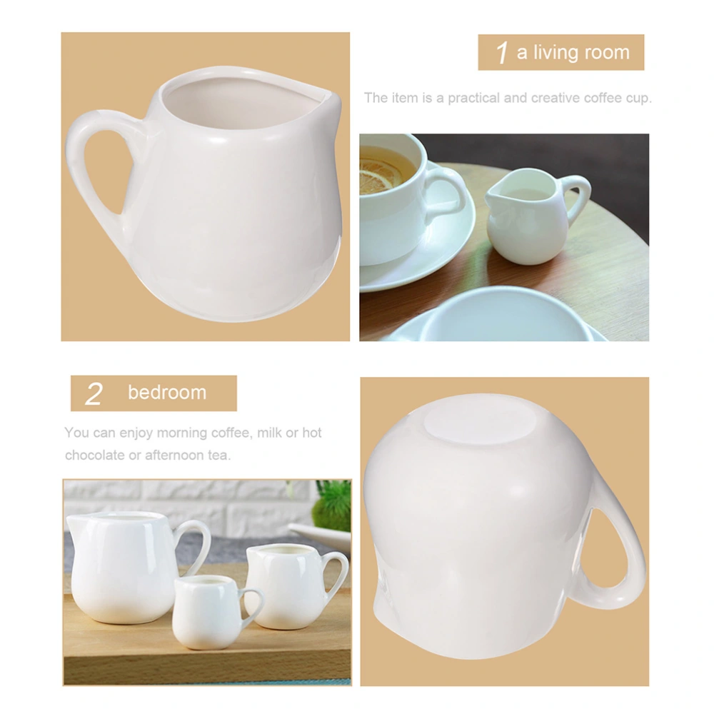 6Pcs Household Ceramic Milk Storage Jugs Sauce Jugs Storage Containers (White)