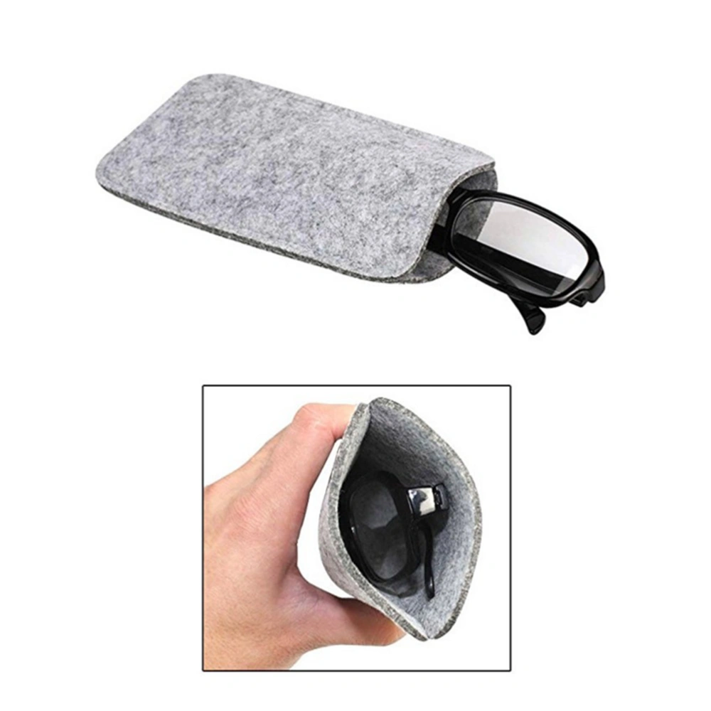 5 Pcs Felt Glasses Case Sunglasses Bag Travel Storage Bag Reading Glasses Portable Pouch Pen Holder Accessories (Dark Gray + Light Gray + Orange + Red + Green)