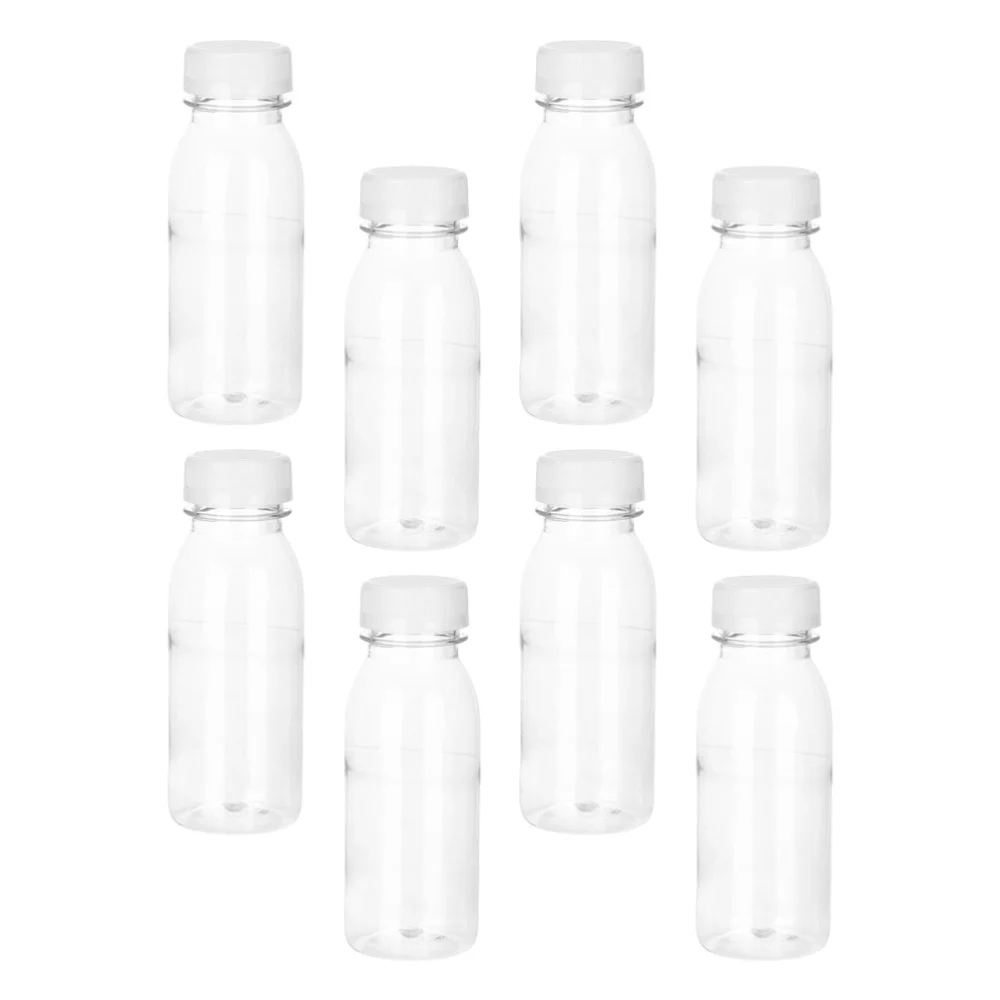 8pcs Plastic Bottles Milk Tea Bottles Simple Milk Tea Bottles (Transparent)