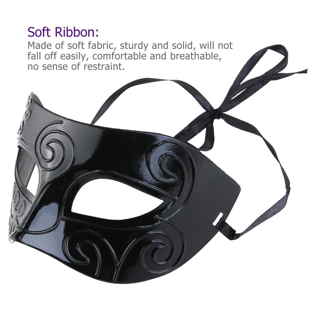 WINOMO Men Women Masquerade Costume Venetian Party Masquerade Mask Villain Eye Mask (Black)