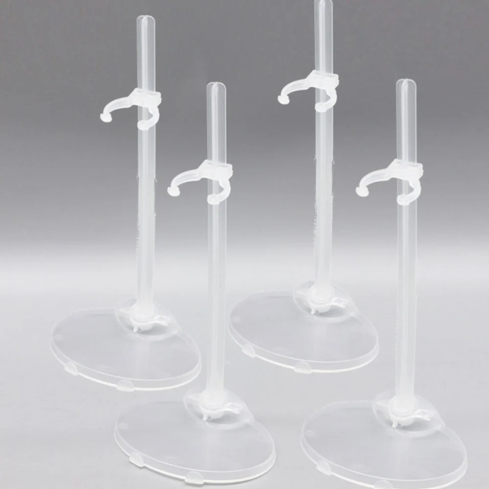 12 Pcs Doll Stand Holder Standing Wrist Support Display Rack Bracket Adjustable Transparent Model Furniture Plastic Mannequin Dolls Accessories (White)