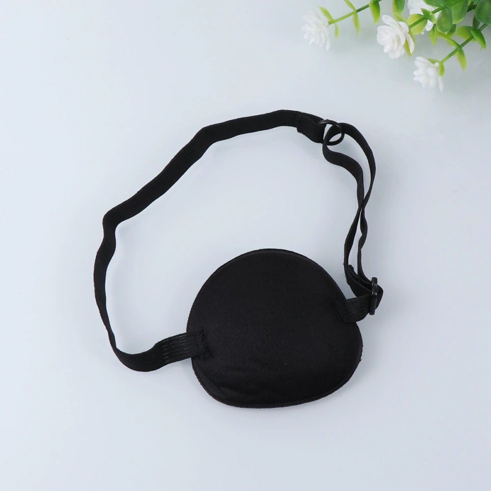 10Pcs Amblyopia Correction Eye Patch Single-eye Sponge Blindfold with Adjustable Elastic Buckle for Adults and Kids Black