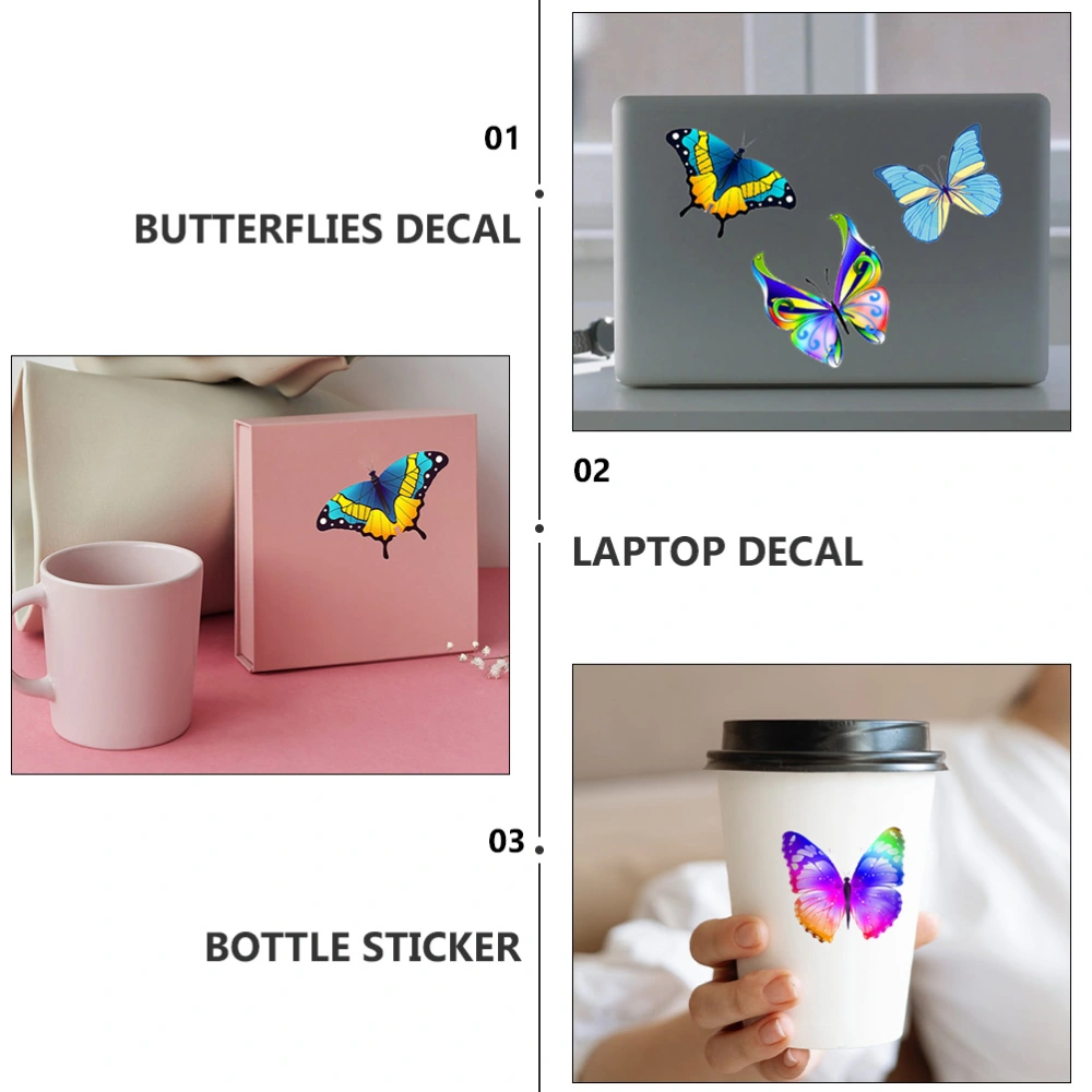 100pcs Waterproof Butterflies Stickers Graffiti Decals for Scrapbook Suitcase