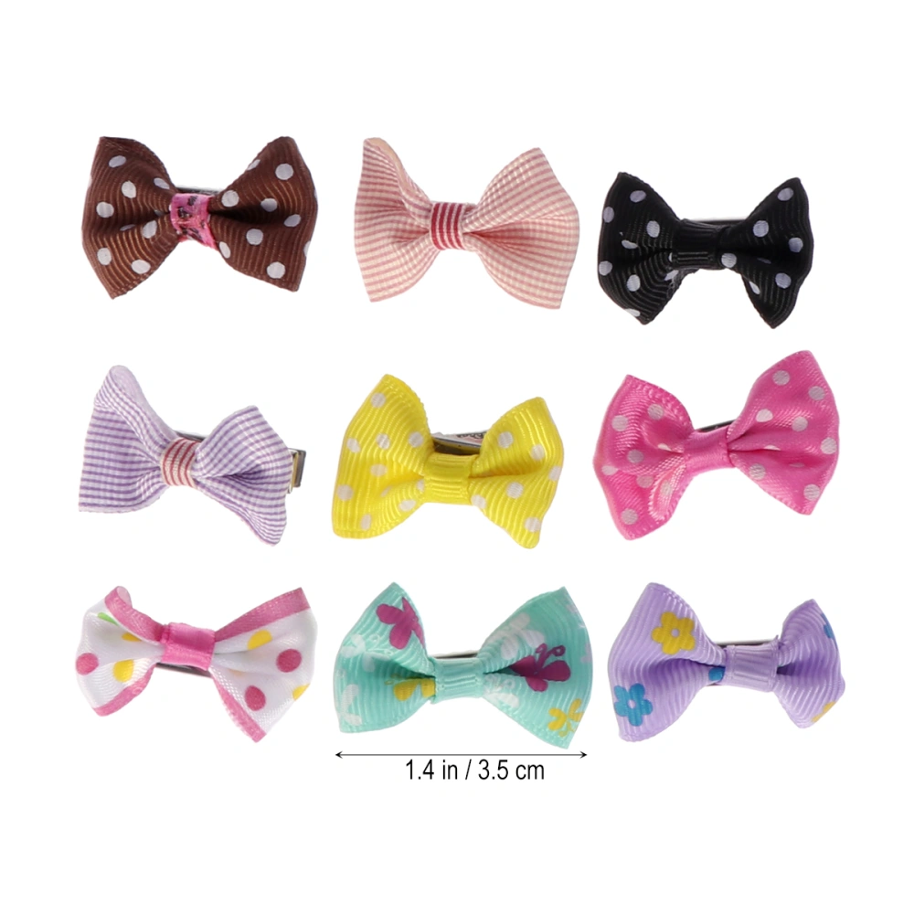 30pcs Bowknot Alligator Pet Dog Hair Clips Cat Puppy Grooming Hair Accessories (Random Pattern)